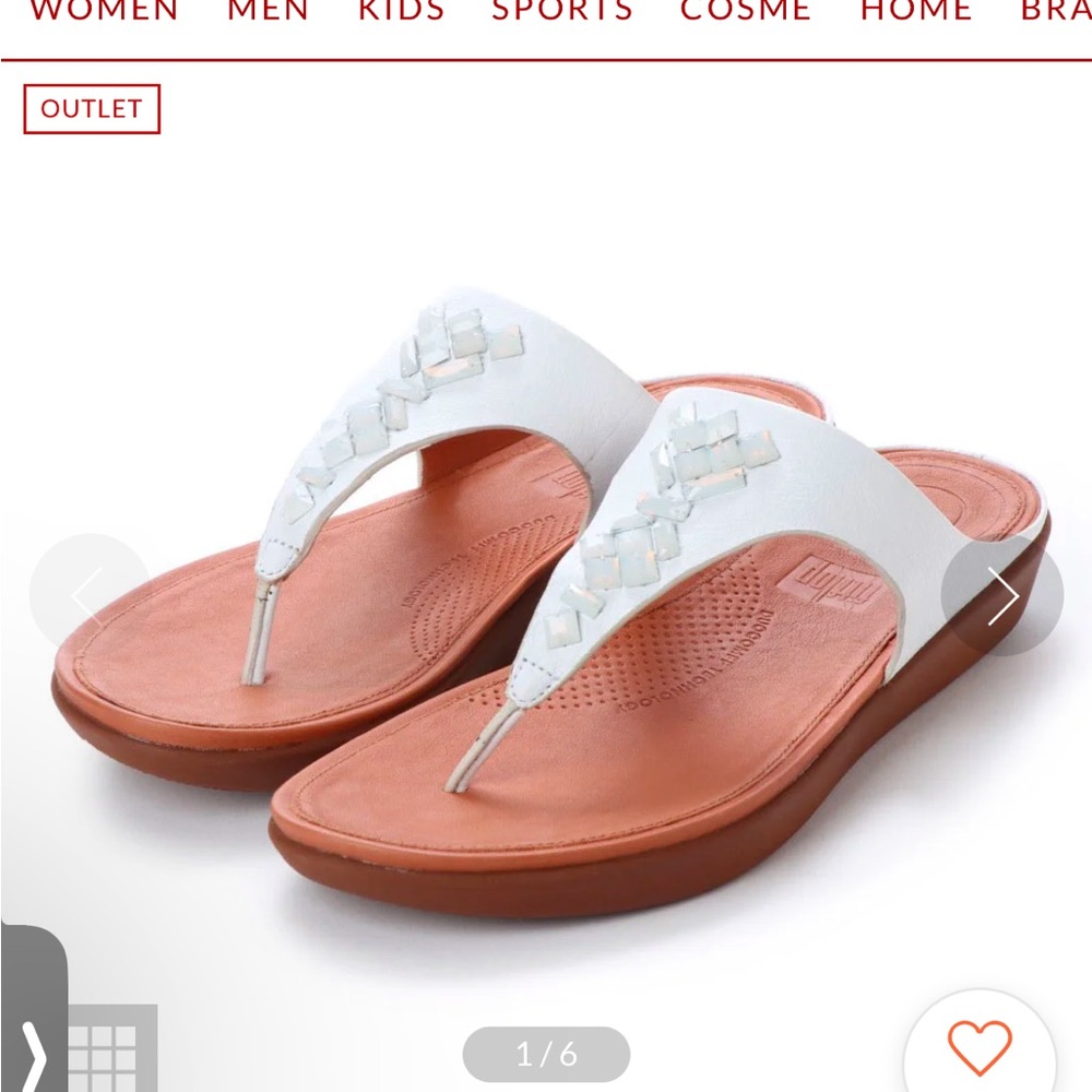 Fitflop White Banda Leather Toe Thong Sandals Size 9 - Picture 3 of 9